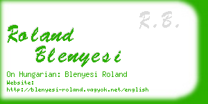 roland blenyesi business card